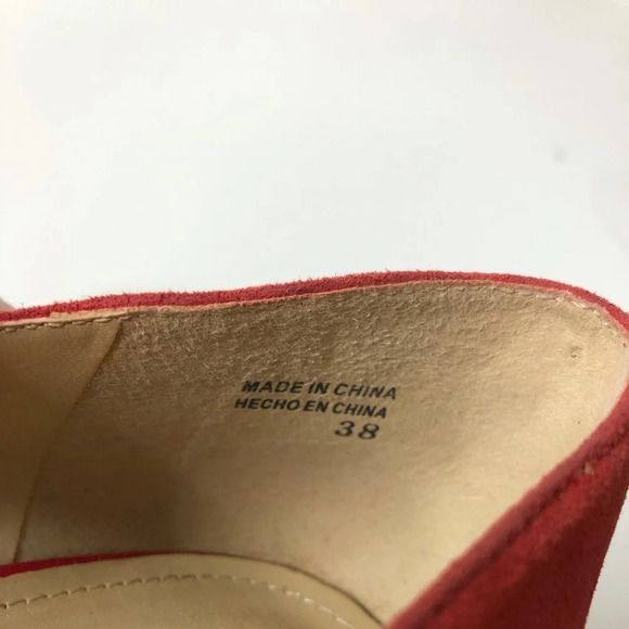 🛍️3/$40 Aldo Red Suede Stiletto Platform Shoe Size 38 - Picture 5 of 6